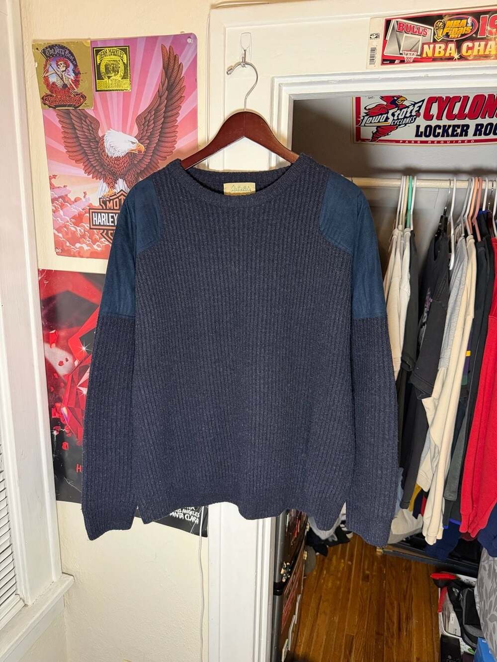 Cabela's Outfitter Series Blue Lambs Wool Sweater Size XL